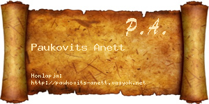 Paukovits Anett névjegykártya
